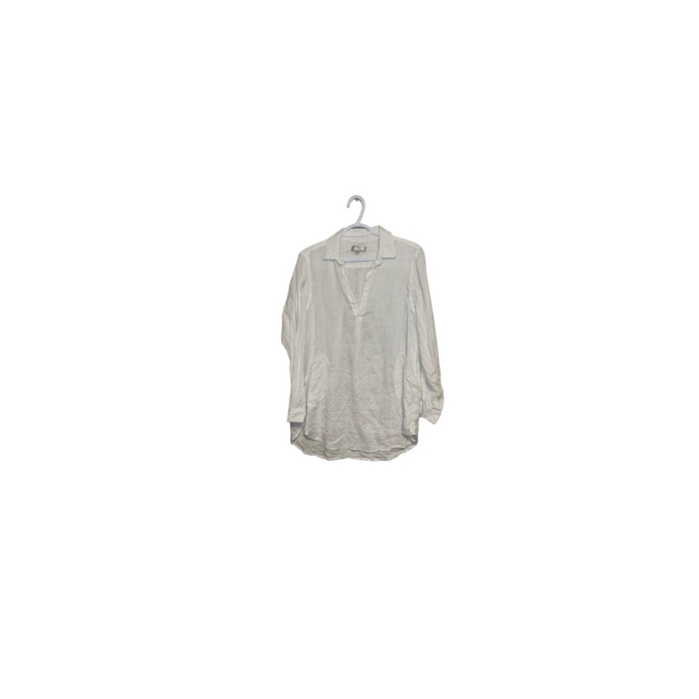 Kenar White Linen Oversized Pullover Tunic - Women’s Size Medium